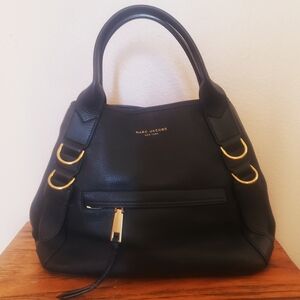 Marc Jacobs Black Satchel with Gold Accents